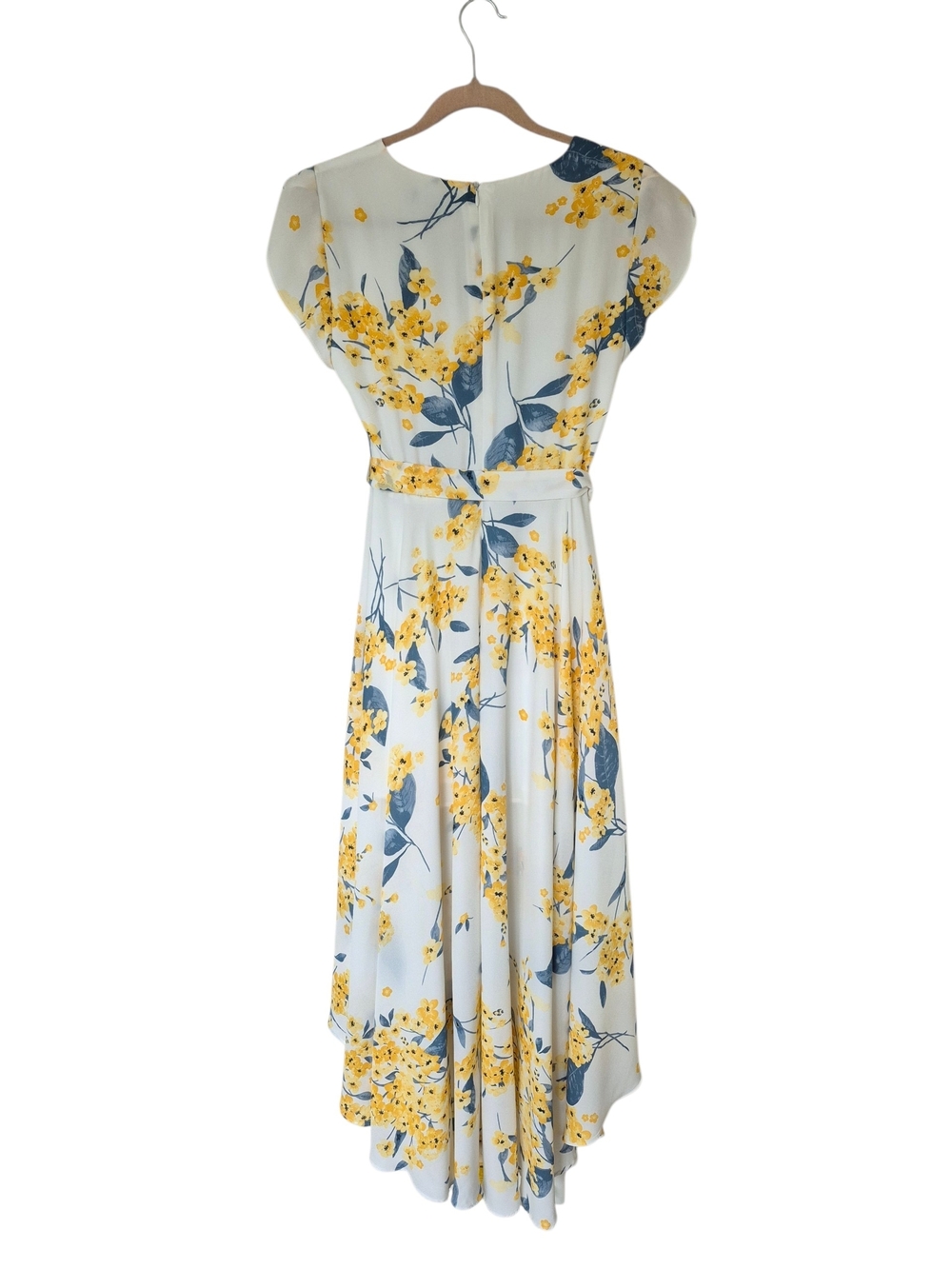 Lulu's French Countryside Floral Print High Low Dress White Yellow - Picture 4 of 9